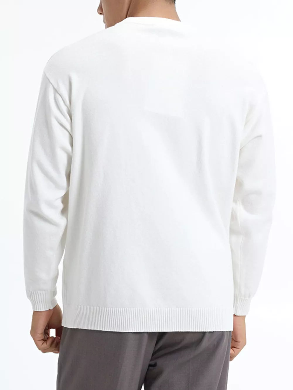 Suéter básico de cuello redondo para hombre
