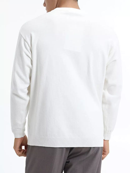 Suéter básico de cuello redondo para hombre