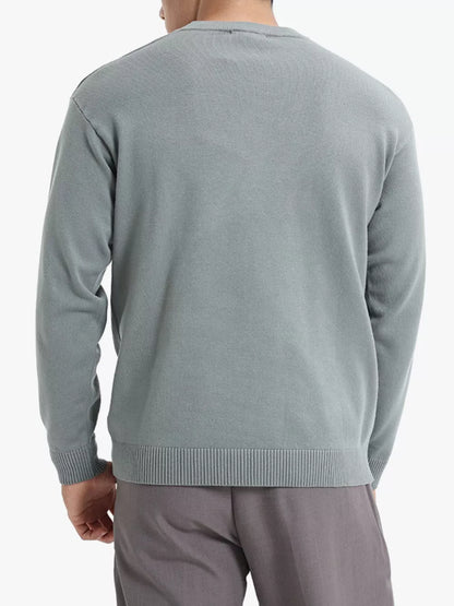 Suéter básico de cuello redondo para hombre