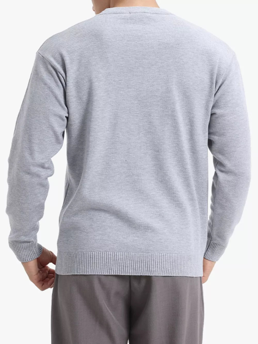 Suéter básico de cuello redondo para hombre