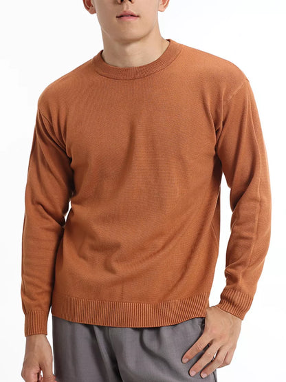 Suéter básico de cuello redondo para hombre