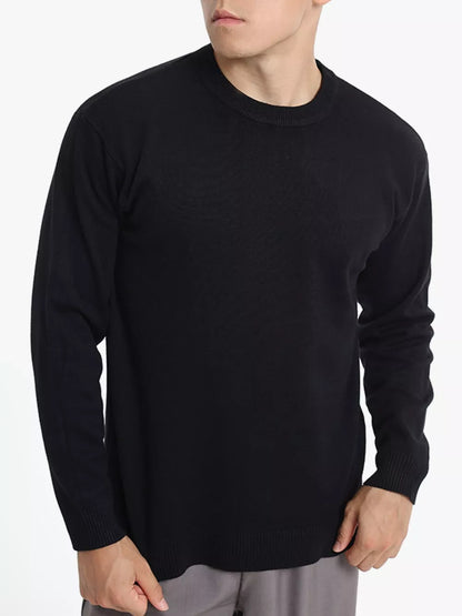 Suéter básico de cuello redondo para hombre