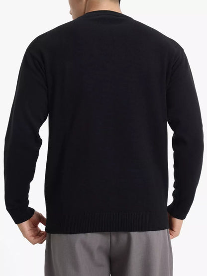 Suéter básico de cuello redondo para hombre