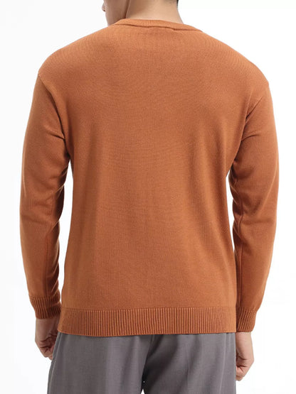Suéter básico de cuello redondo para hombre