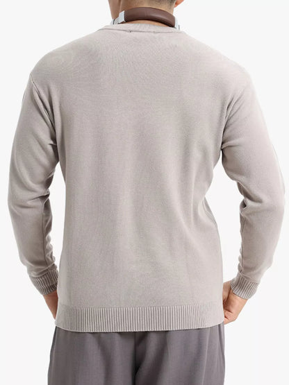 Suéter básico de cuello redondo para hombre